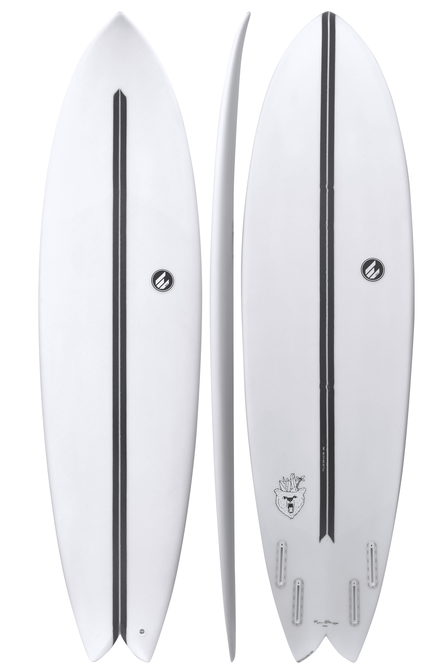 Stretch Fun Board7’6’ Monogram Coal/Lime FCS Stretch Fun Board Boardbag-Monogram Coal/Lime — REAL