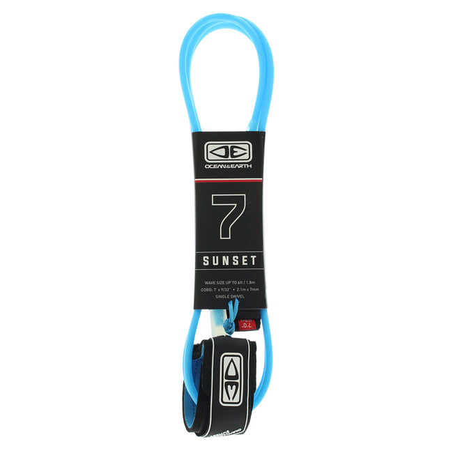 Ocean & Earth Moulded Sunset 7' Leash - Blue